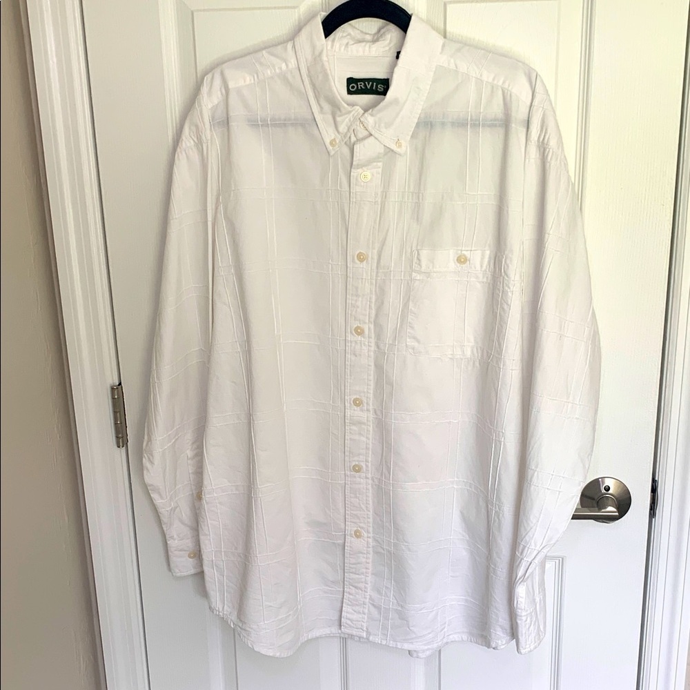 Orvis white cotton button down size XL